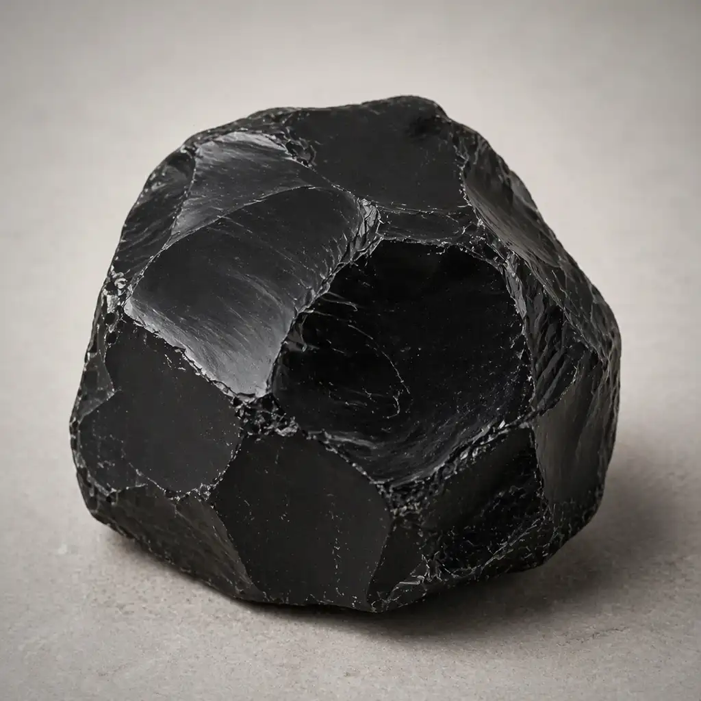 Raw black onyx crystal specimen showing opaque deep black chalcedony, natural mineral texture, and rugged broken surfaces
