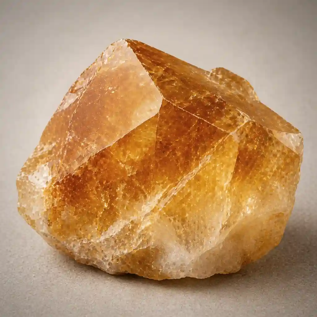Raw citrine crystal specimen showing golden yellow quartz, natural crystal faces, and translucent warm glow