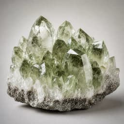 Raw Prasiolite crystal specimen showing natural mineral texture and coloring