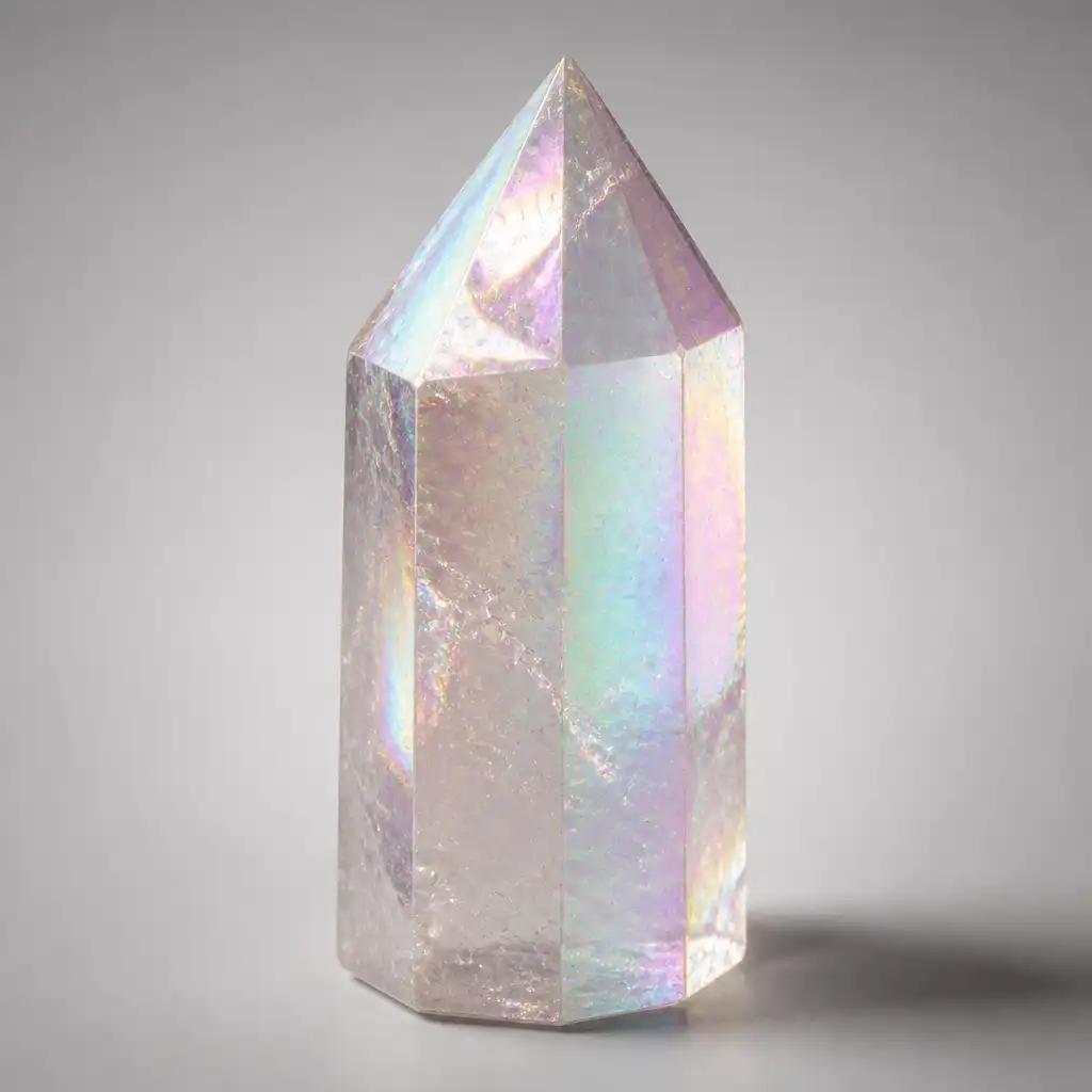 Polished Angel Aura Quartz stone with smooth glossy surface