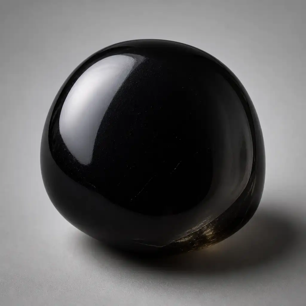 Polished Apache Tear stone with smooth glossy surface