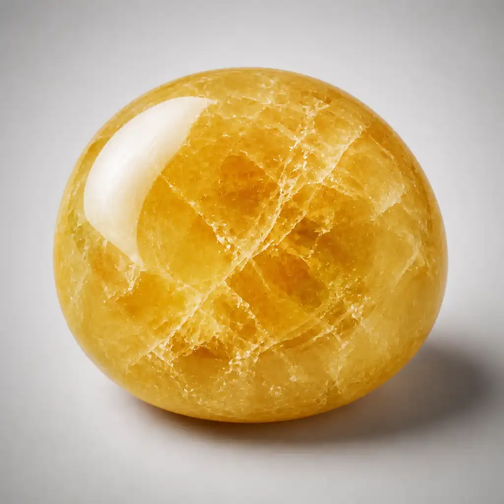 Polished Yellow Apatite stone with smooth glossy surface