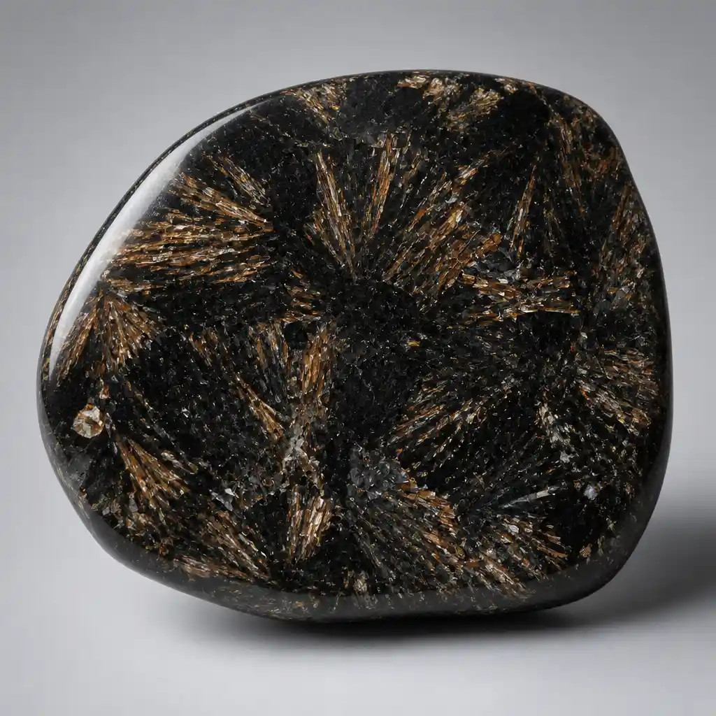 Polished Astrophyllite stone with smooth glossy surface