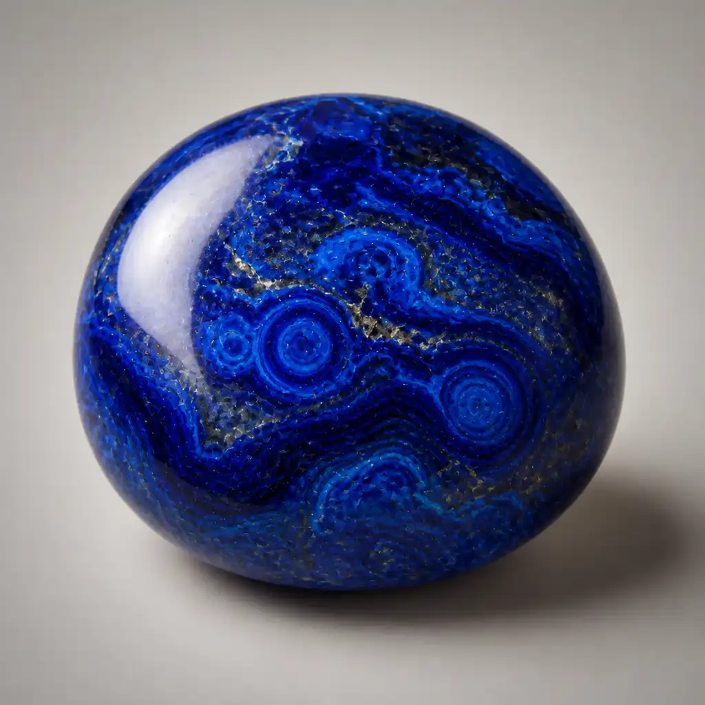 Polished Azurite stone with smooth glossy surface