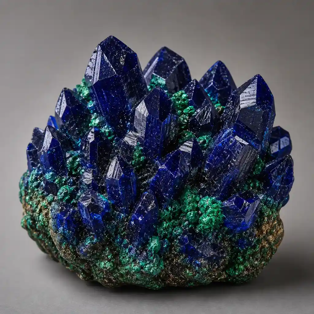 Raw Azurite crystal specimen showing natural mineral texture and coloring