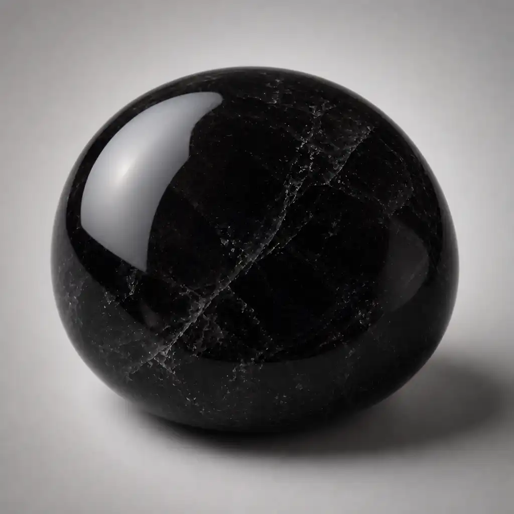 Polished Black Spinel stone with smooth glossy surface