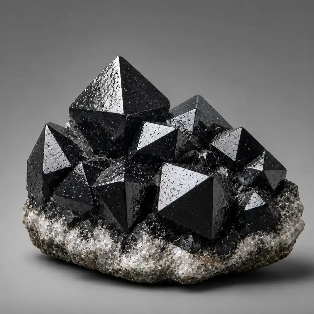 Raw Black Spinel crystal specimen showing natural mineral texture and coloring