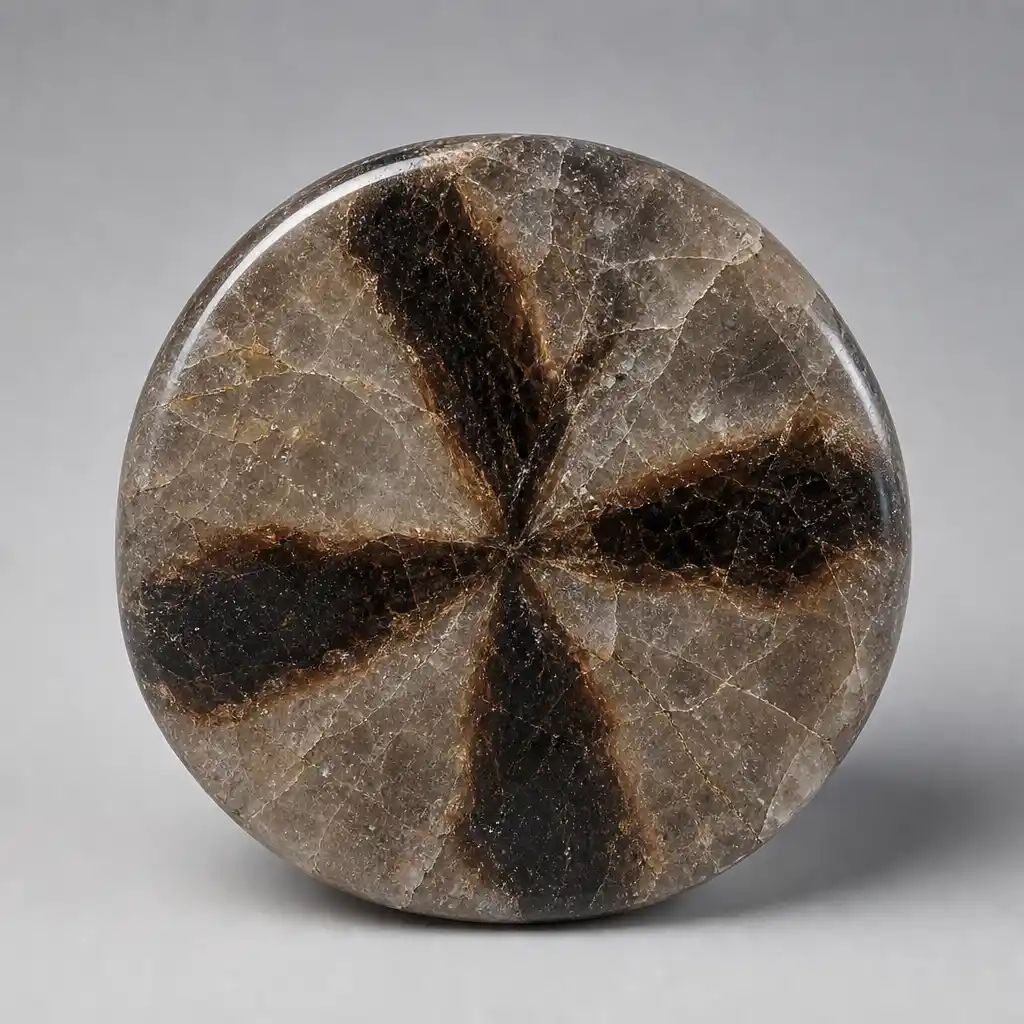 Polished Chiastolite stone with smooth glossy surface
