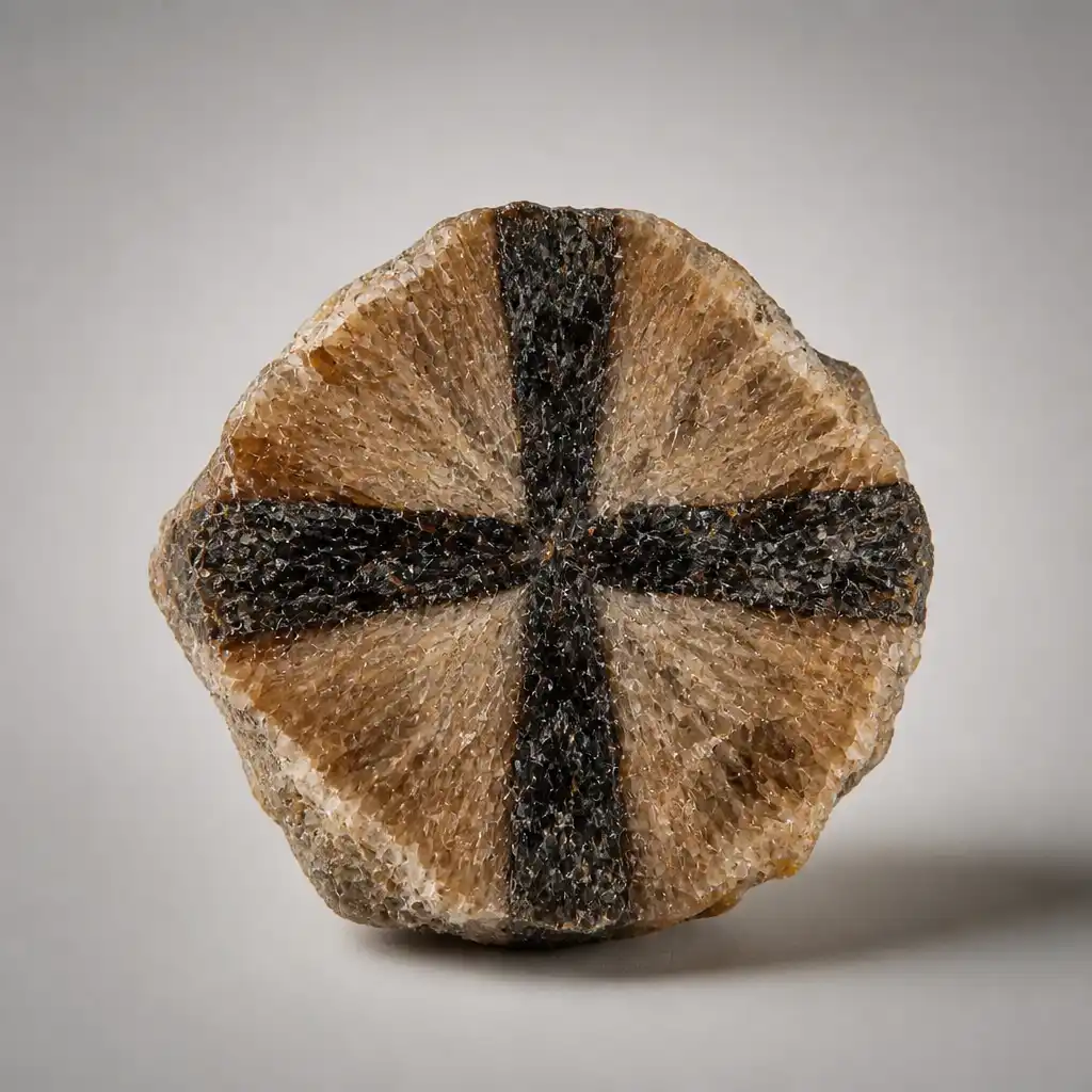 Raw Chiastolite crystal specimen showing natural mineral texture and coloring