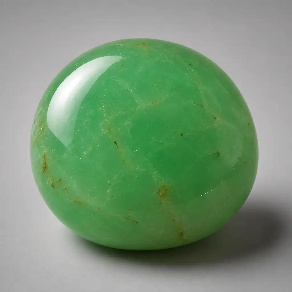 Polished Chrysoprase stone with smooth glossy surface