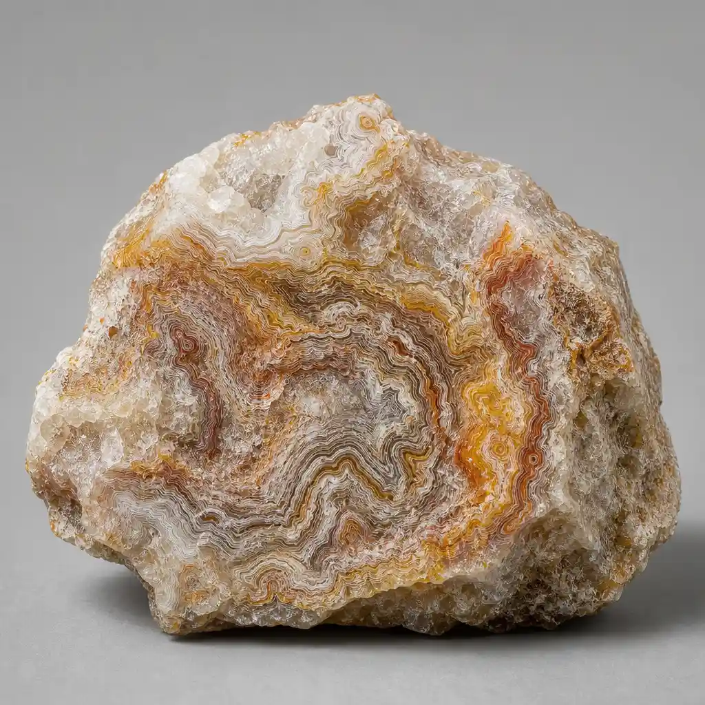 Raw Crazy Lace Agate crystal specimen showing natural mineral texture and coloring