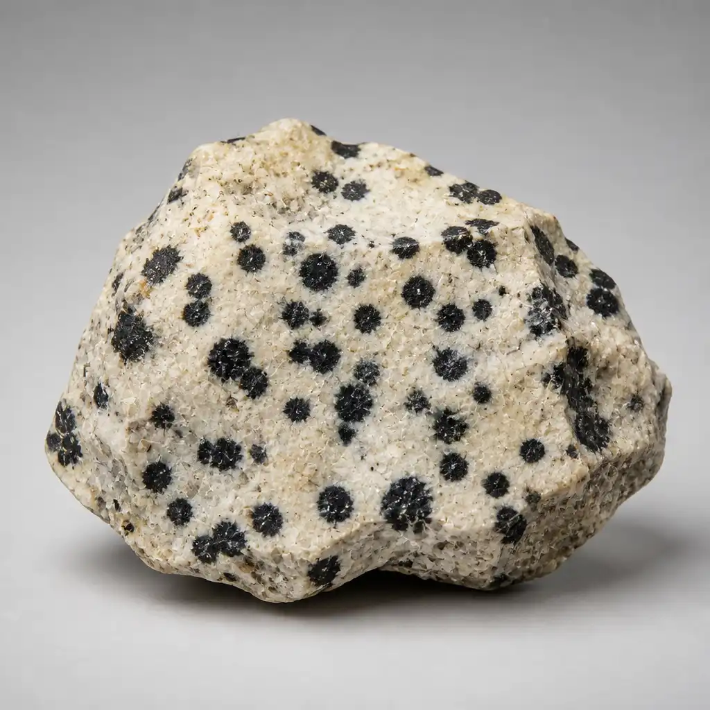 Raw Dalmatian Jasper crystal specimen showing natural mineral texture and coloring