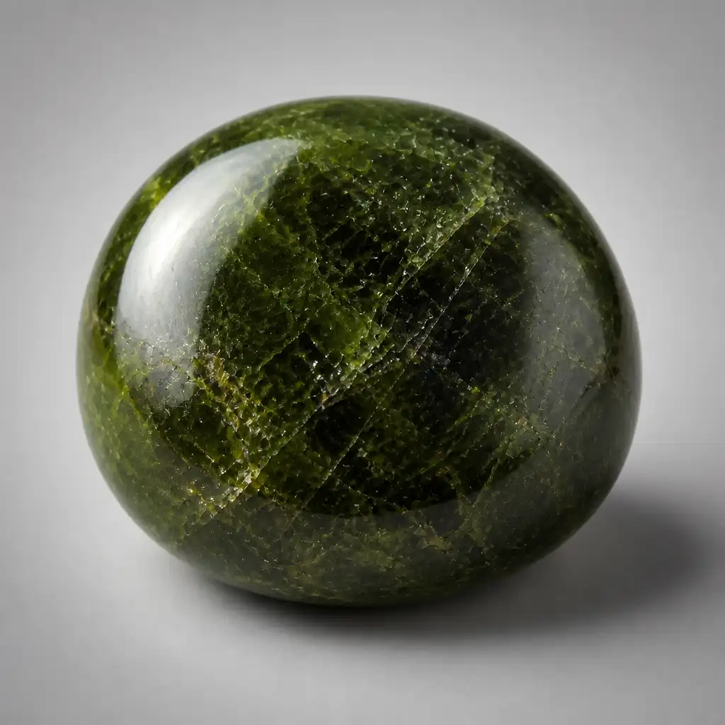 Polished Epidote stone with smooth glossy surface