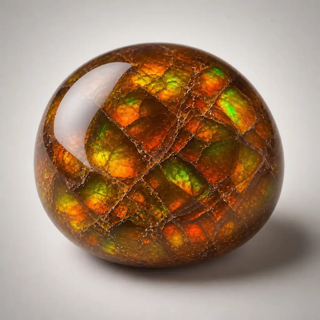 Polished Fire Agate stone with smooth glossy surface