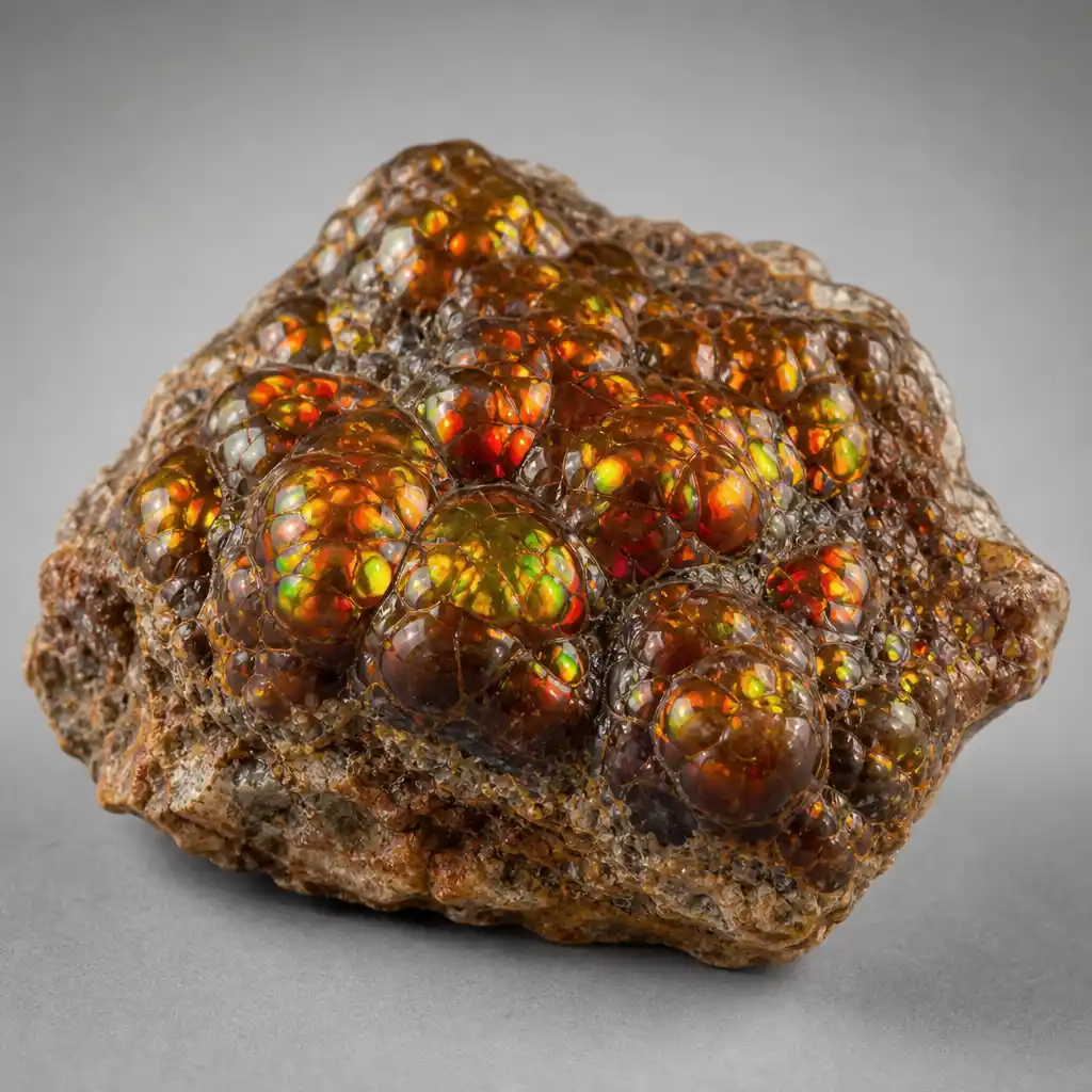 Raw Fire Agate crystal specimen showing natural mineral texture and coloring
