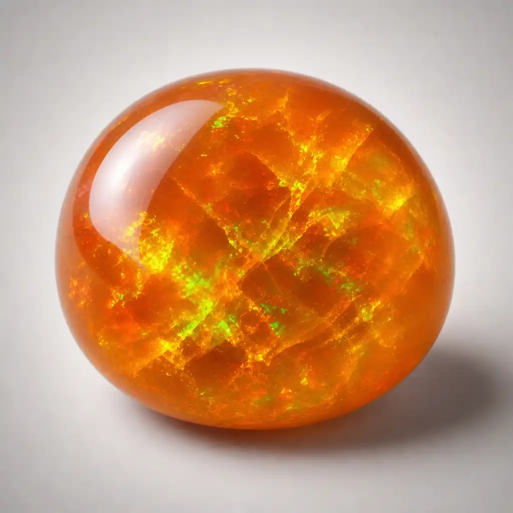 Polished Fire Opal stone with smooth glossy surface