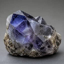 Raw Iolite crystal specimen showing natural mineral texture and coloring