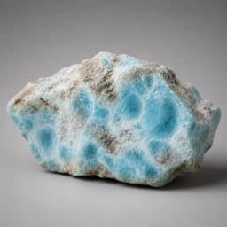 Raw Larimar crystal specimen showing natural mineral texture and coloring