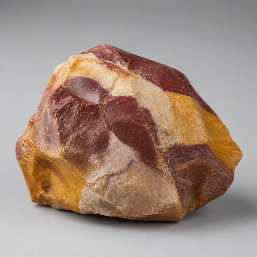 Raw Mookaite Jasper crystal specimen showing natural mineral texture and coloring