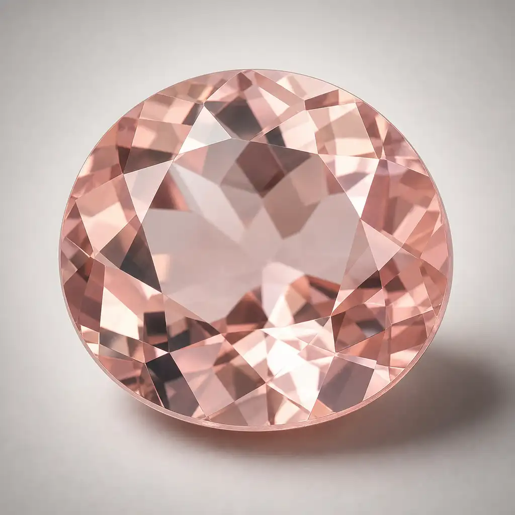 Polished Morganite stone with smooth glossy surface