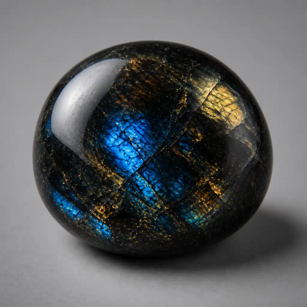 Polished Nuummite stone with smooth glossy surface