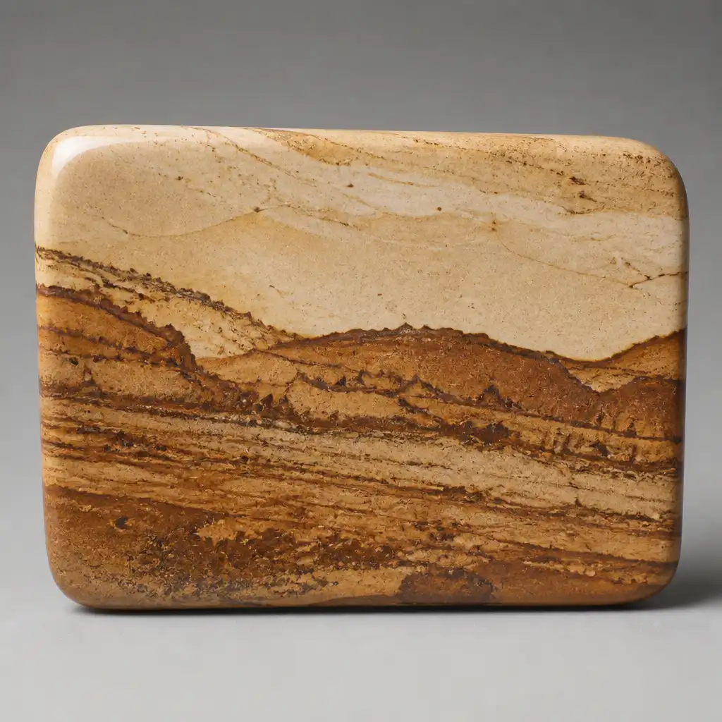Polished Picture Jasper stone with smooth glossy surface