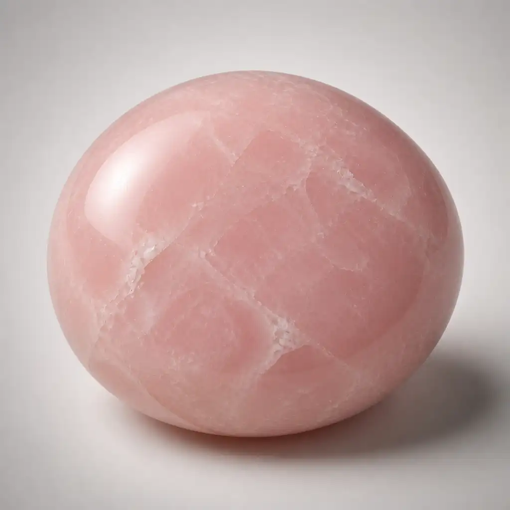 Polished Pink Opal stone with smooth glossy surface