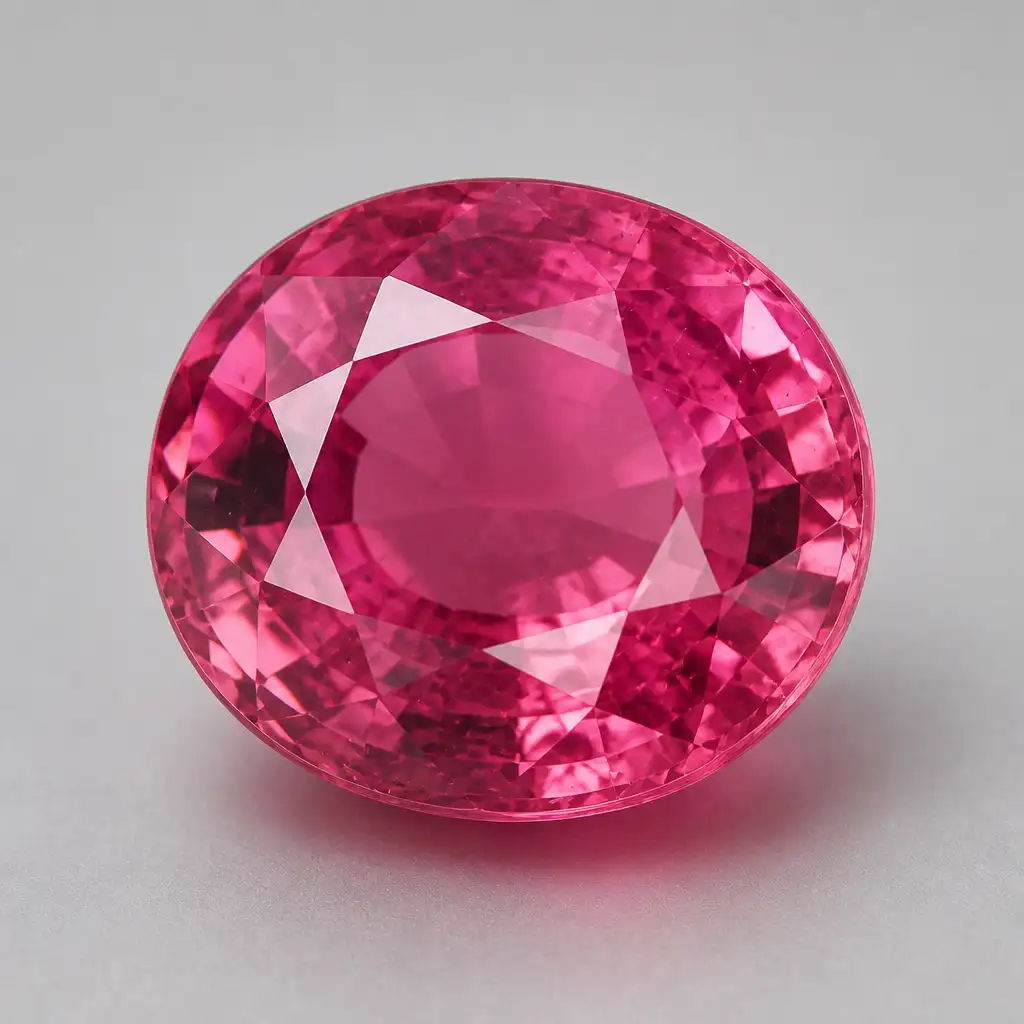 Polished Pink Tourmaline stone with smooth glossy surface
