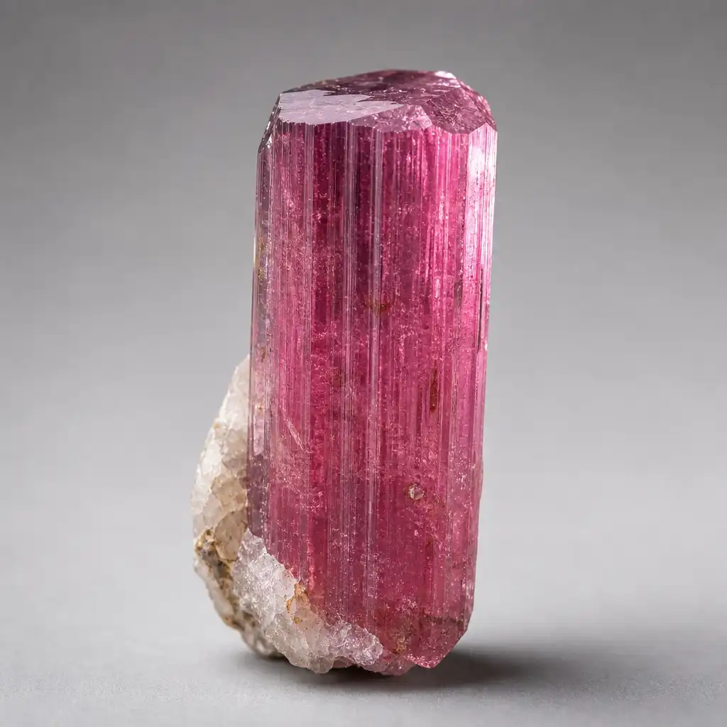 Raw Pink Tourmaline crystal specimen showing natural mineral texture and coloring