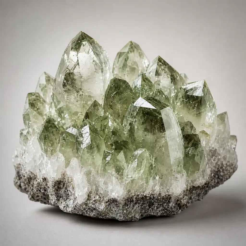 Raw Prasiolite crystal specimen showing natural mineral texture and coloring