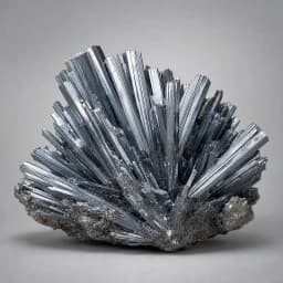 Raw Stibnite crystal specimen showing natural mineral texture and coloring