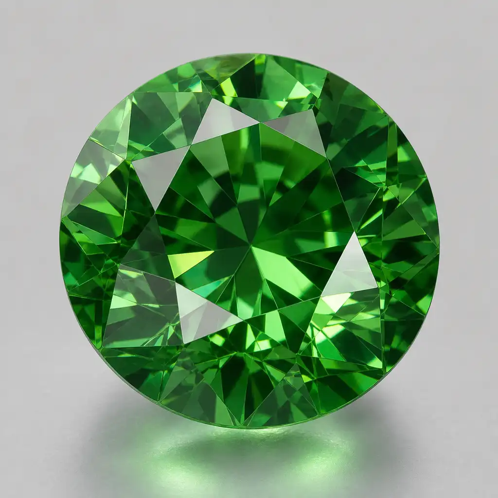 Polished Tsavorite stone with smooth glossy surface